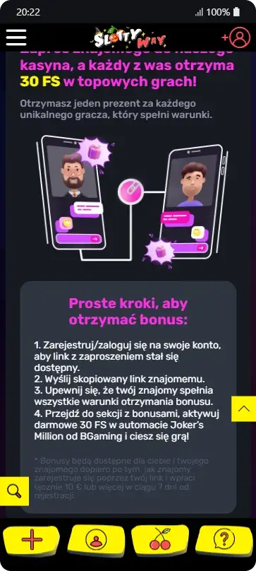 Slottyway App 30 free spins bonus